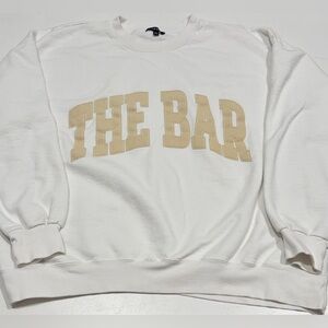 The Bar White and Tan Crewneck Sweater